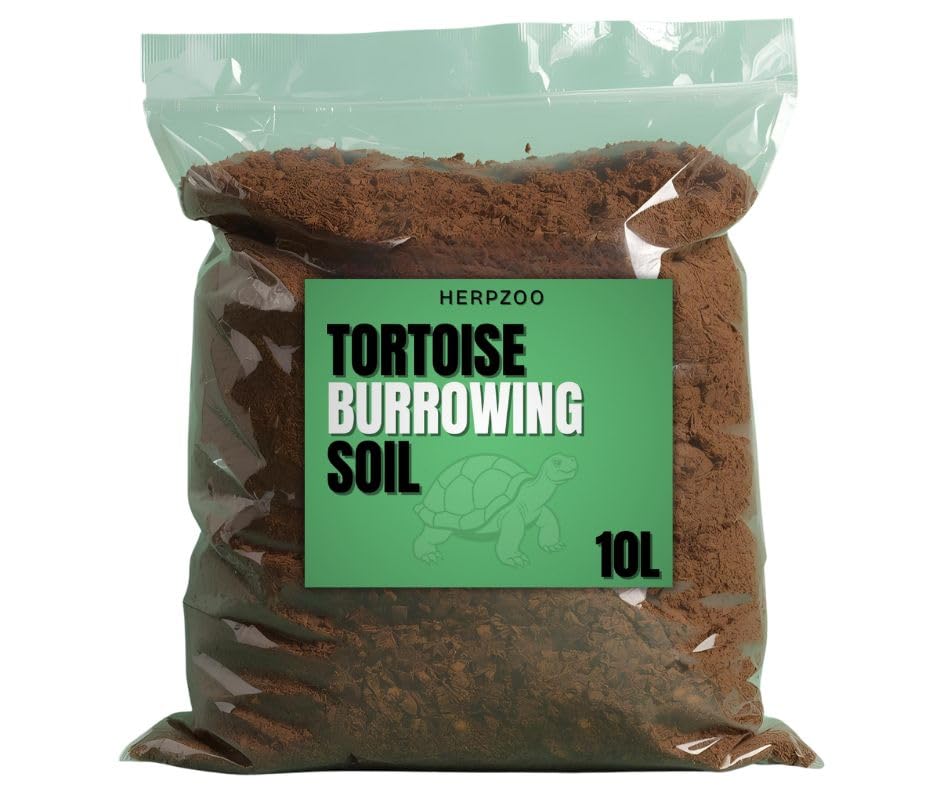 HerpZoo Tortoise Burrowing Soil, Reptile Substrate, 10L, Coco Fiber, Habitat Bedding