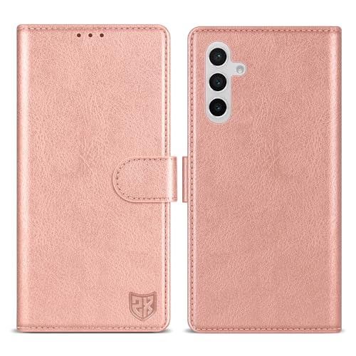 Image of ZZXX for Samsung Galaxy S25 Wallet Case with [RFID Blocking] Card Slot Kickstand Magnetic Closure Leather Flip Fold Protective Phone Case for Samsung Galaxy S25 5G Case Wallet(Rose Gold-6.2 inch)