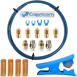Creality Upgrade 3D Printer Kit with Capricorn Bowden Tube for 1.75mm Filament and Pneumatic Fitting and Tube Cutter and 0.4 mm Nozzles Compatible with Ender 3 Series/Ender 5 Series/CR 10