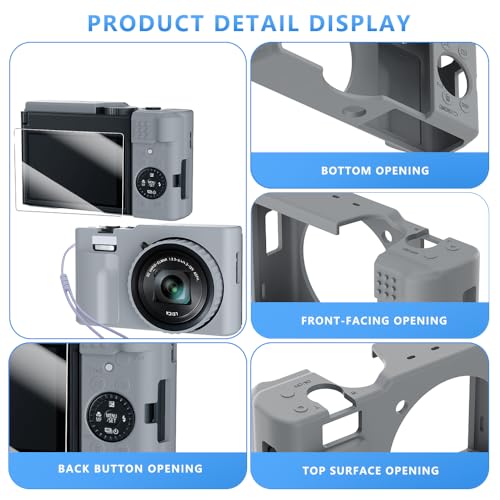 Funda silicona para cámara Panasonic LUMIX ZS99 gris miniatura 5