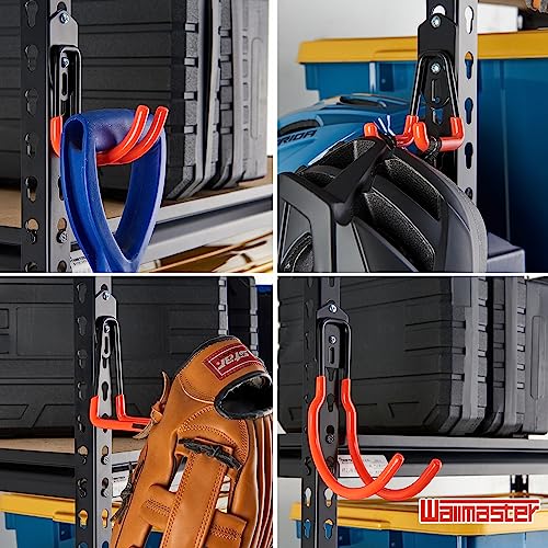 Image of Wallmaster Garage Hooks Organizer Kit,12 Pack Adjustable Heavy Duty Shelving Hook,Wall Mount Utility Steel Garage Organization, for Organizing Garden Tools