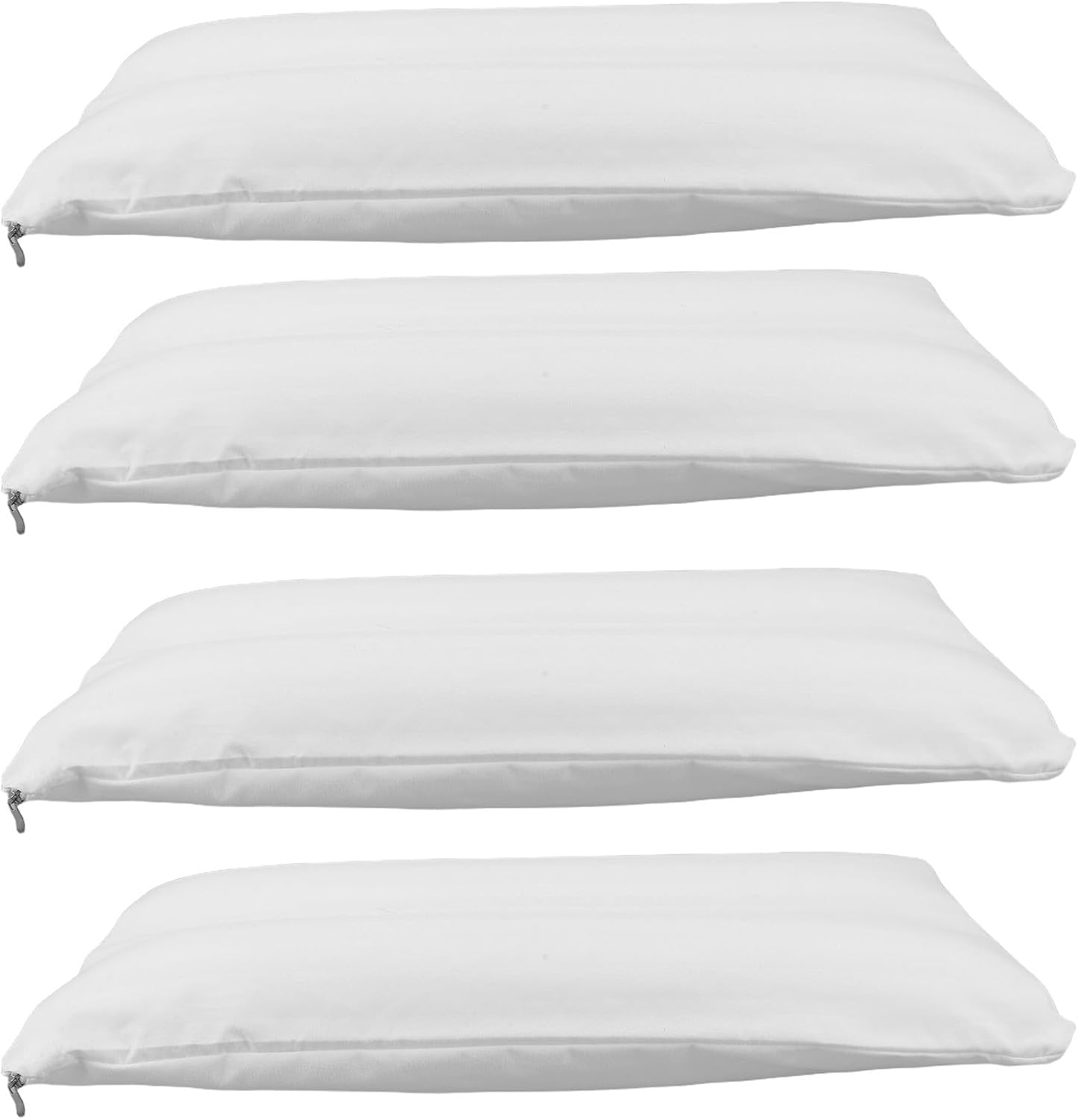 4pcs Zippered Pillow Protectors - Breathable and Anti-dust Pillow Cases - Machine Washable Inner Covers for Bed Cushions, Sofa, Living Room, Hotel, Bedroom 22x14