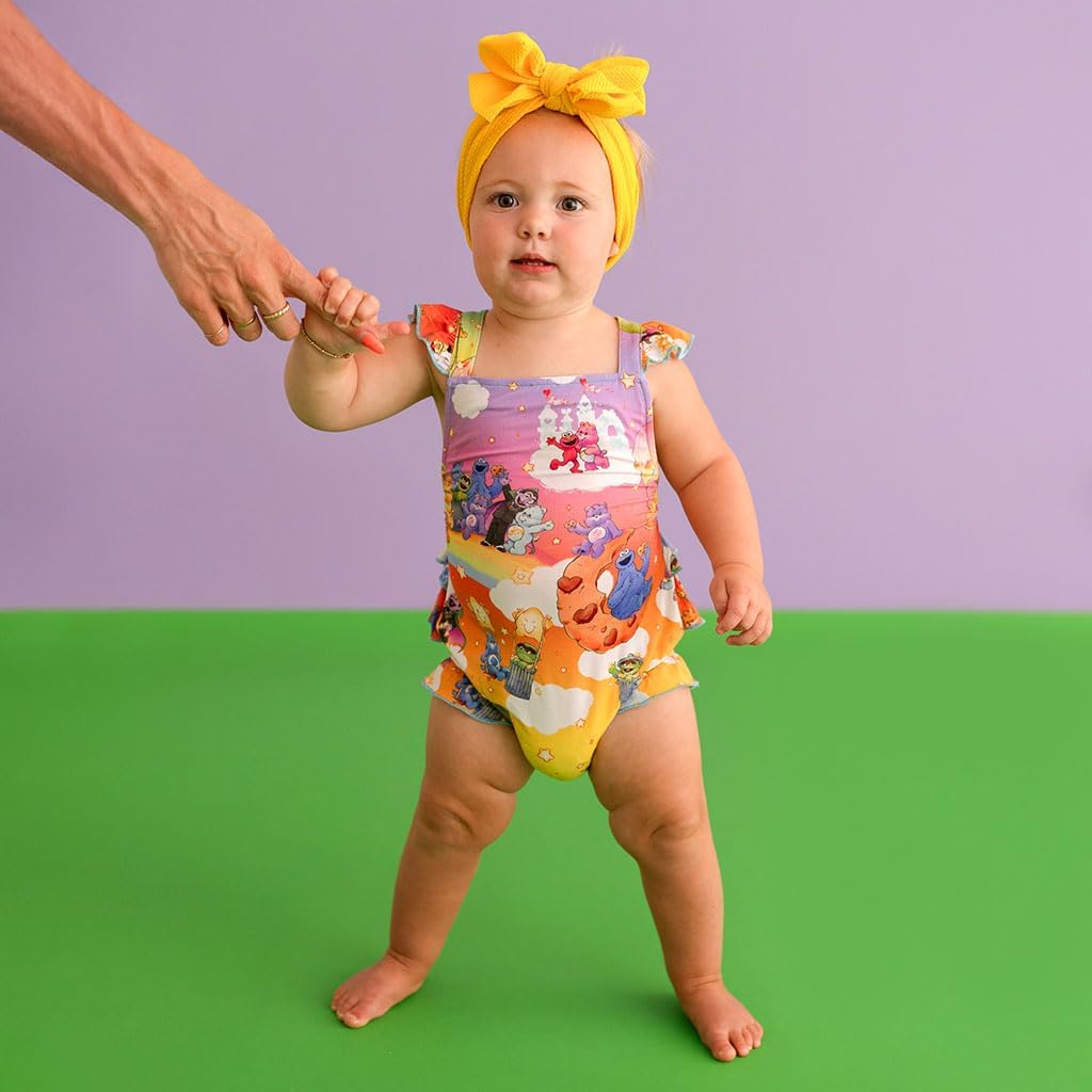 Posh Peanut Baby Girl Pajamas – Ruffled Cap Sleeve Romper PJs – Soft Viscose from Bamboo One-Piece for Babies & Toddlers