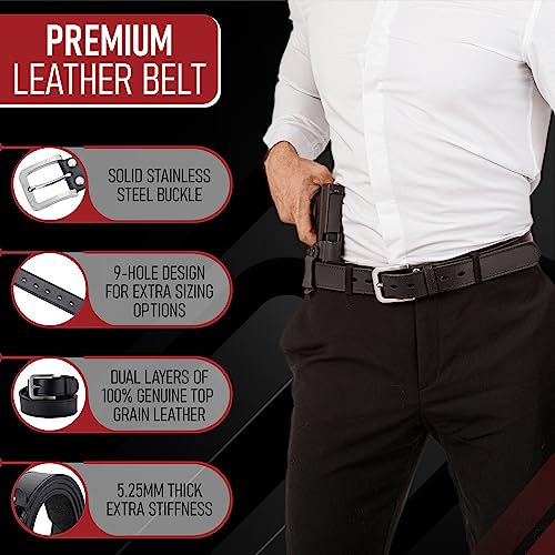 VICI Tactical Men's Steel Core Leather Gun Belt for Concealed Carry 40, Classic Black by VICI Tactical - Used condition - Image 4