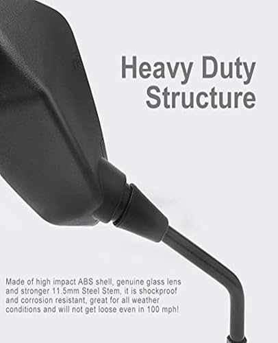 Miniatura 3 de KEMIMOTO Espejos universales para motocicleta espejo lateral de manillar convexo con perno M8 M10 compatible con bicicleta scooter ATV UTV Dirt Bike