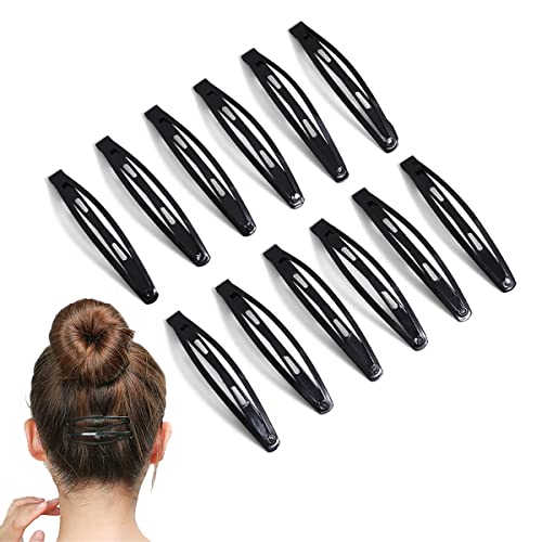 30Pcs Oval Contour Hair Clips Metal Hair Clips Snap Hair Clips Black Non Slip Hair Clips Hair Barrettes For Women Hair Accessories For Women Girls Hair Styling (D) #TOP5