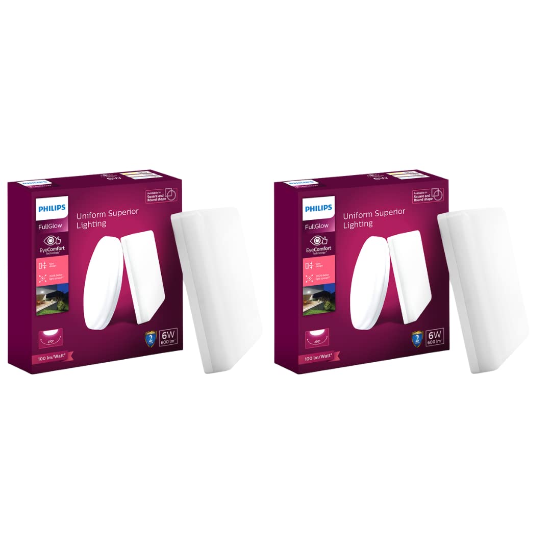 Philips Polycarbonate 6-Watt Square Surface Full Glow|Surface Led Downlight for Ceiling,Cool Day Light(Pack of 2)-image-8