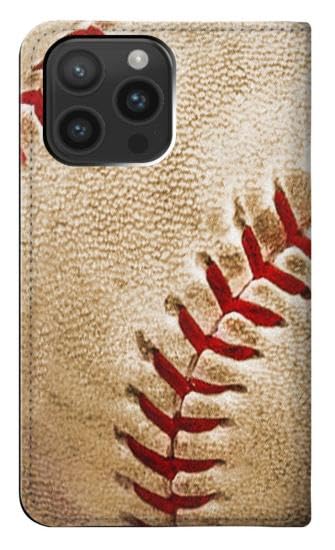 Étui cuir iPhone 15 Pro Max housse flip antichoc baseball - 2