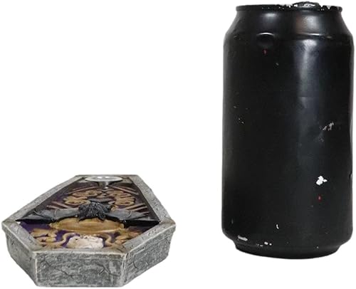 Miniatura 5 de Ebros Gift Wicca Occultic Mystical Black Murciélago Cráneo Luna Ataúd Incienso Stick Holder and Backflow Inciense Cone Burner Figurine Halloween