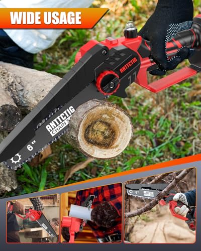 Anttctig Upgraded Version) Mini Chainsaw 6 Inch Cordless thumb #8
