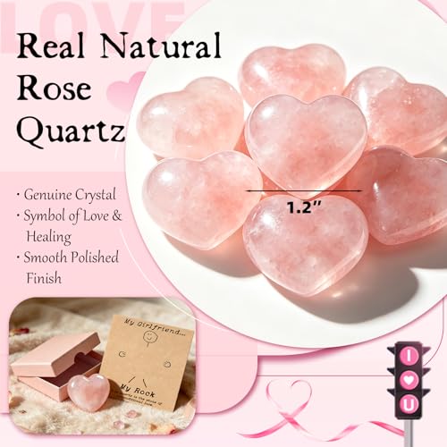 Crystal Gift for Girlfriend, Rose Quartz Heart Keepsake, Romantic Birthday Gift for Her, Love Gift from Boyfriend, Pocket Hug Crystal, Anniversary Valentine's Gifts for Girlfriend - Image 4