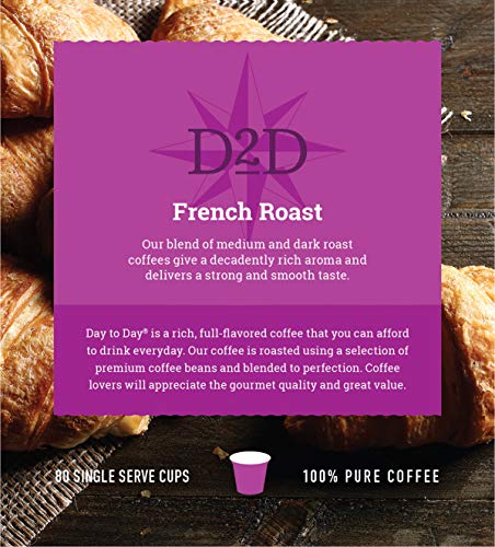 Image of Day To Day French Roast Dark Roast Single Serve Coffee Pods, 80-Count for K-Cup Keurig Brewers