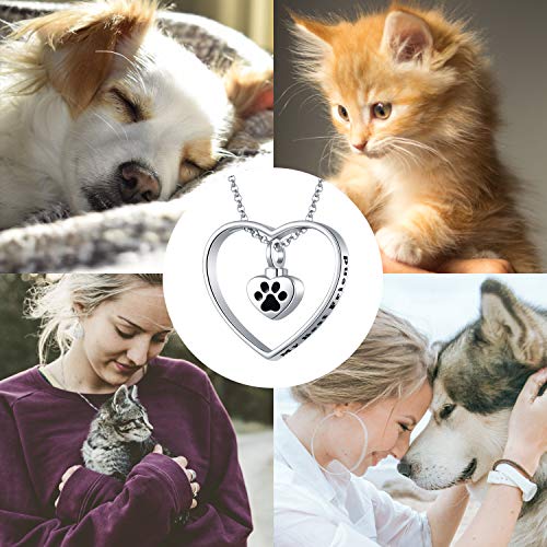 Jxjl Memorial Heart Cremation Urn Necklace For Ashes Keepsake S925 Sterling Silver Eternity Circle Pendant Necklace Of Pets Cats Dogs Cremation Ashes #TOP2
