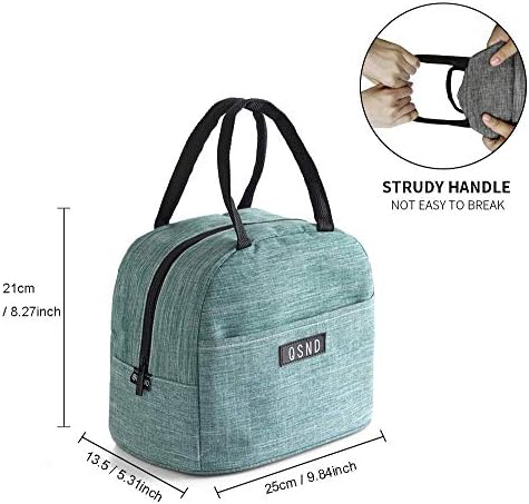 Lunch Bag with Cutlery Set,Insulated Lunch Tote Bag Leak-Proof Lunch Box Resuable Cooler Bag with Front Pocket Large Picnic Bag for Women, Men,Teen and Kids
