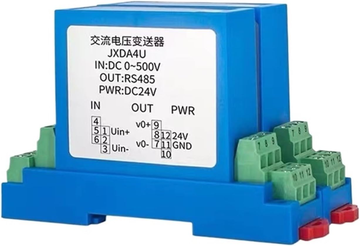 1PCS 4-20mA 0-10V 0-5V RS485 Output 75mV 380V Input Voltage Transducer Hall Voltage Sensor Transmitter(RS485 Output,DC 0-100V_AC220V)
