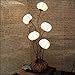Produktbild Mulberry-Reispapier handgefertigt Fünf Flower Bud Design Art Schatten Rund Weiß Globe Laterne braun asiatische Orient Deko Accent Home Decor Schlafzimmer Boden Lampe