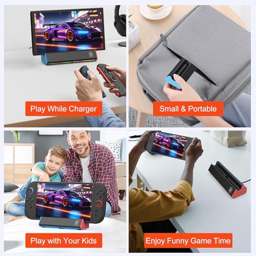 BRIBAT Switch 2 Dock Station for Nintendo Switch 2, Portable TV Docking Replacement Base Stand with 4K HDMI/Type C Port/3.0 USB Port/RGB Led Light for Official Nintendo Switch-2 by BRIBAT - Image 8
