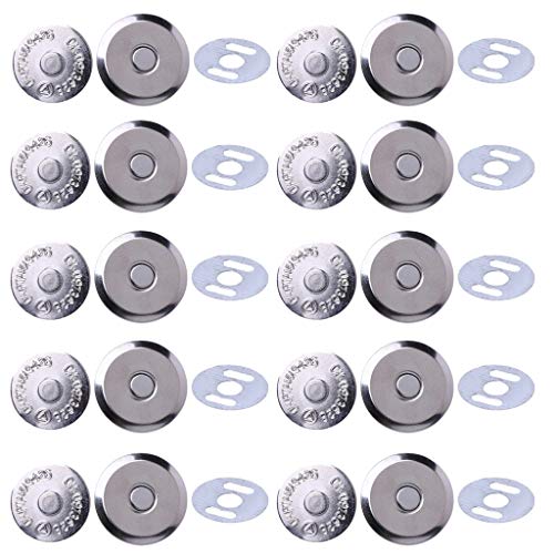 Zrshygs 10 Sets Cierres Broche magnéticos Metal 14mm