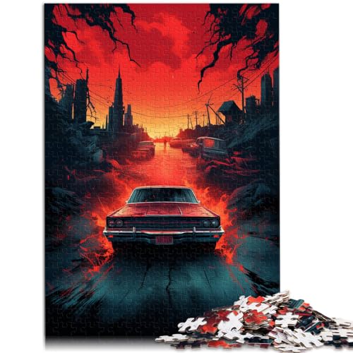 Puzzle für Erwachsene, 2000 Teile, Supernatural-Auto, als Puzzle-Geschenk mit passendem Poster und Quizblatt, 27,56 x 39,37 Zoll, für Teenager ab 14 Jahren