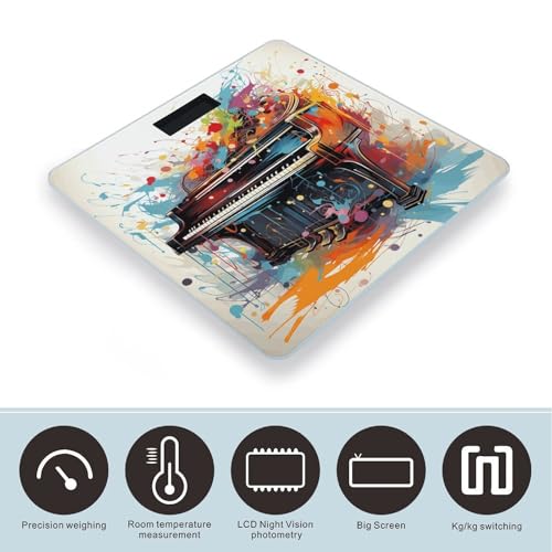 Báscula digital de baño Color Music con pantalla LCD brillante miniatura 3