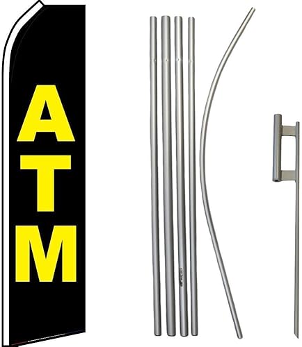 Premium ATM & Swooper Flag & 16ft Flagpole KitGround