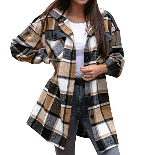 GUIHUA Jacke Damen Winter Mantel Damen Zweireihig Damen Langarm Knopf...