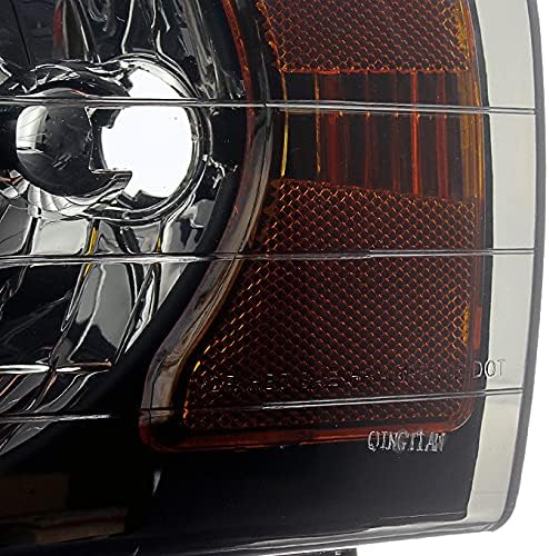 AKKON - For Black Smoked 2002-2005 Ram 1500 03-05 2500 3500 Headlights Front Lamps Replacement Pair Left + Right