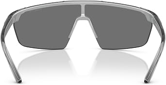 ARNETTE Mens AN4369 Shield Sunglasses, Transparent Grey/Metallic Silver/Grey Mirrored Silver, 38 mm