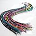 20 Real Feathers Hair Extension Kit - Assorted Colors, Long Natural Thin Feathers, 7”-13” Length, 100% Real Rooster Feathers