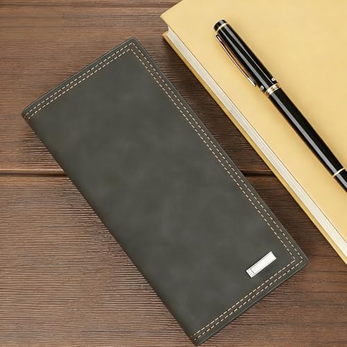 Long Trifold Wallet for Men,
