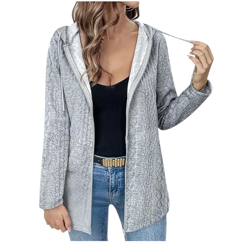 Juniors Loose Fit Jackets Hood Outfit for Women Long Sleeve Crochet Striped Hooded Cardigan Winter Fall Coats 2025