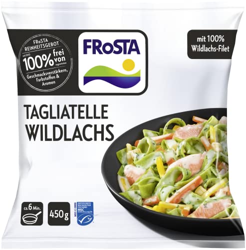 FRoSTA Tagliatelle Wildlachs - Spinatnudeln mit Wildlachs in Dill-Sahne-Sauce, 450 g (Tiefgefroren)