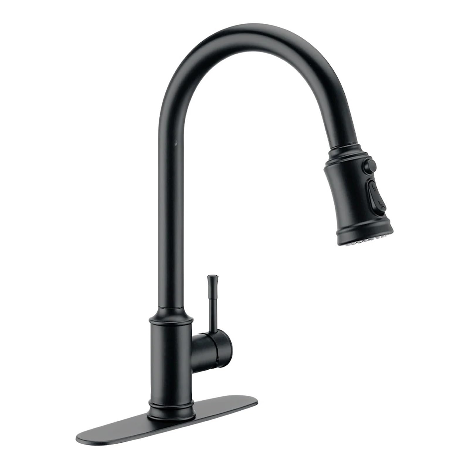 Robinet d'évier eau chaude et froide noir mat tactile avec douchette pour cuisine