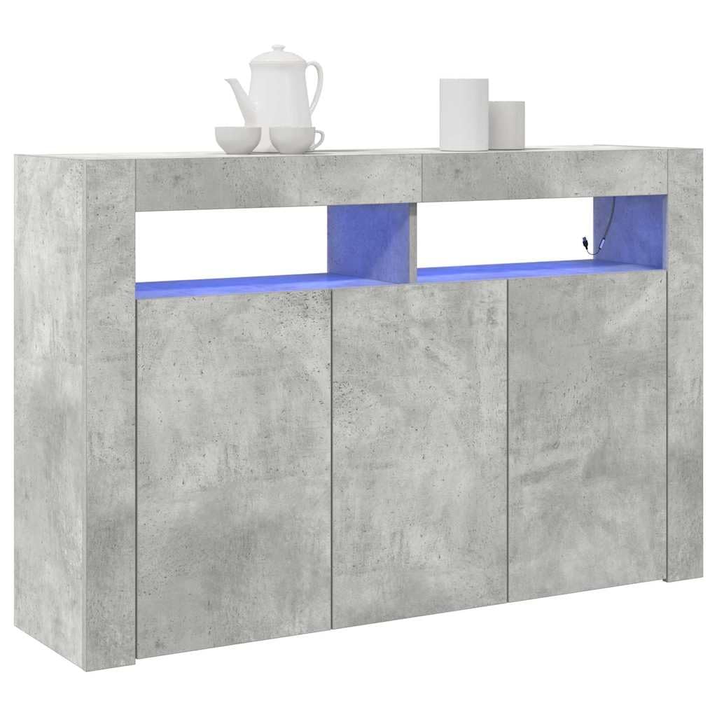 Générique Buffet Gris Béton Bois Reconstitué 116 x 30 x 75 cm Rectangulaire,Meubles,Armoires & Meubles de Rangement,Buffets & bahuts,Gris,38.3 KG,3333879