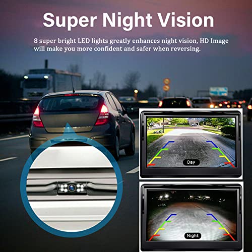 Image of License Plate Backup Camera, Waterproof 170 View Rear View Reverse Camera Night Vision Back up Camera Systems for Cars Trucks Pickup SUVs Trailer