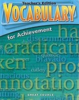 Great Source Vocabulary for Achievement: Teacher Edition Grade 9 Third Course 2006 066951764X Book Cover
