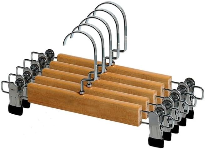 Solid Wood Hanger with Anti Slip Non Properties Suitable for Clothing Store Hangers Skirt Clips(Style 2)