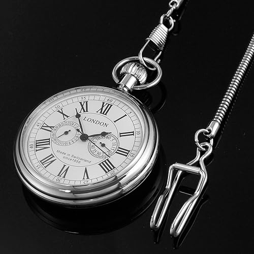 Image of Vintage Copper Train London Design Hand Winding Mechanical Pocket Watch Mens Watches