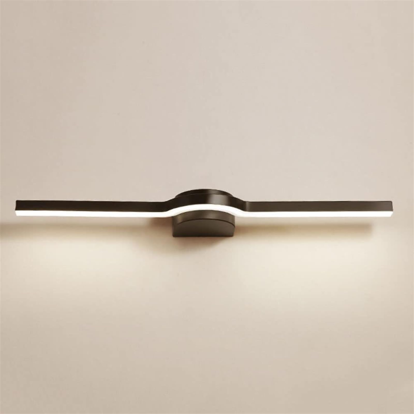 Liniowa lampa LED z lustrem do łazienki, 17 W, 80 cm, metalowe lustro do toalety, toalety, łazienki, łazienki, czarna