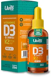 Vitamina D3 2000ui + K2 24mcg 20ml 600 Doses - Uvits