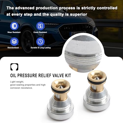 Image of 2PCS 059103175F 059103175A Oil Pressure Relief Valve Kit Compatible with VW Passat B5 Audi A4 Avant A6 A8 Quattro Skoda