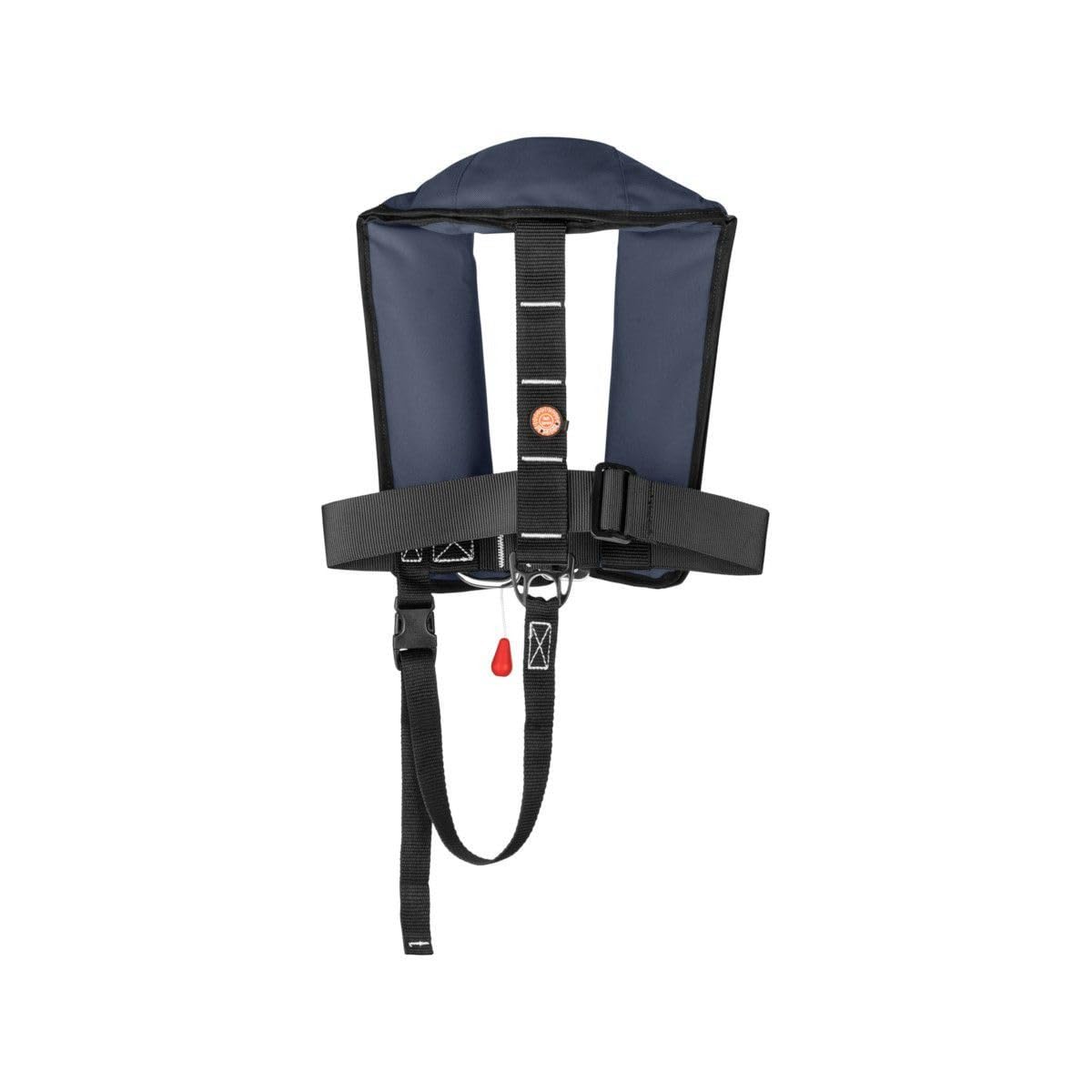 Junior giubbotto di salvataggio automatico ISO 150N con imbragatura, giubbotto salvagente, blu navy