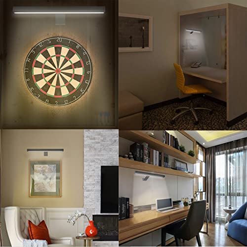 Image of MIOBLUE Wireless Picture Lights,Rechargeable Battery Art Display Light with Remote Control, Dimmable /Timer Off Dartboard Light 16 Inch Full Metal Accent Lamp with 40LEDs for Paintings,Picture,Frame
