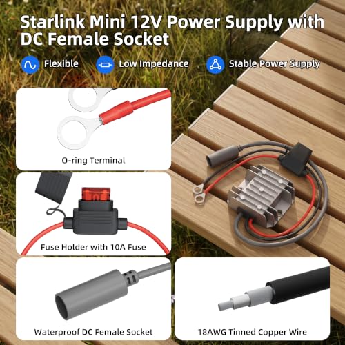 Image of Starlink Mini 12V Adapter, 12-24V DC Power Supply Step Up Converter