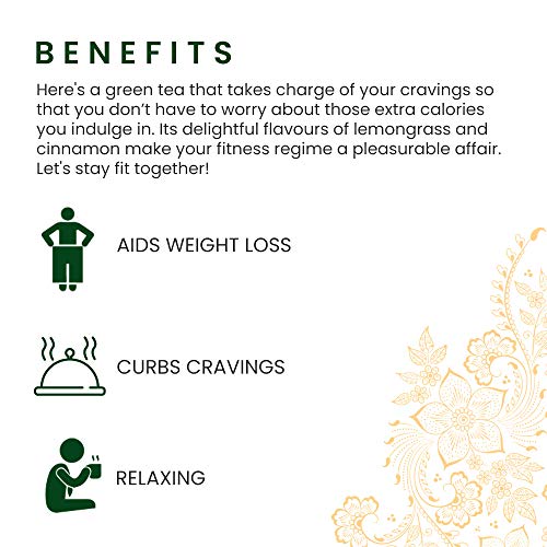 Image of Roshi SimplySlim Green Tea for Weightloss | 25 Teabags | Slimming Tea with Goodness of Lemongrass and Cinnamon for your Belly Fat loss & Fitness regime (Pack of 3)