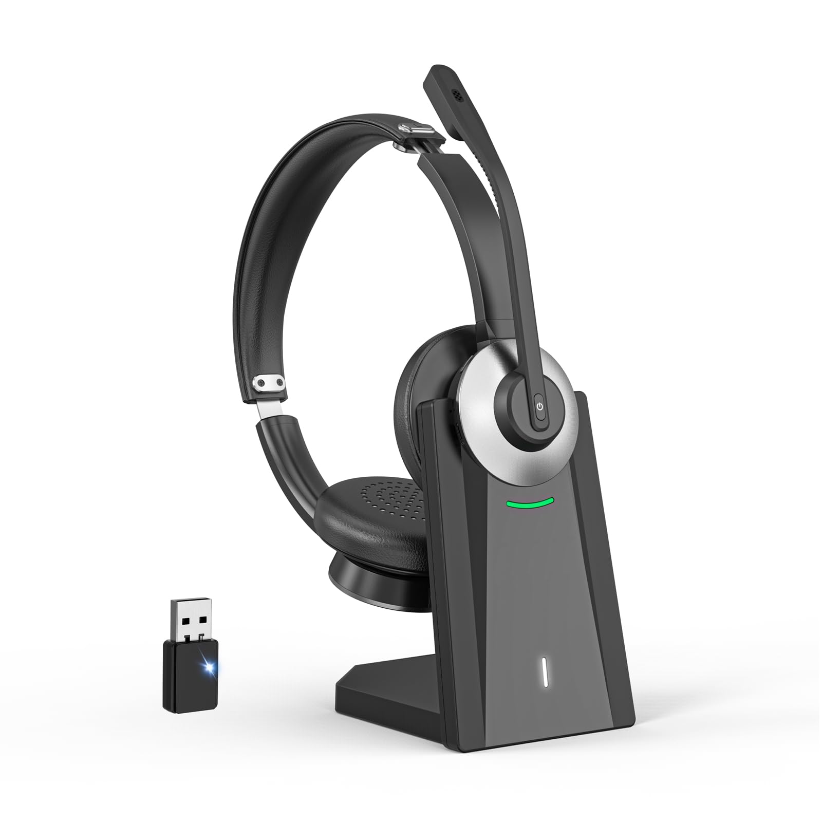 Bluetooth Headset mit Mikrofon, Kabelloses Office Headset mit ENC Mikrofon