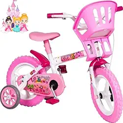 Bicicleta Infantil Aro 12 com Rodinhas Feminina Princesinha