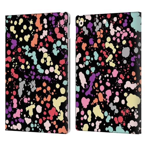 Étui portefeuille en cuir Apple iPad 10.2 Ninola Éclabousser Points Noir