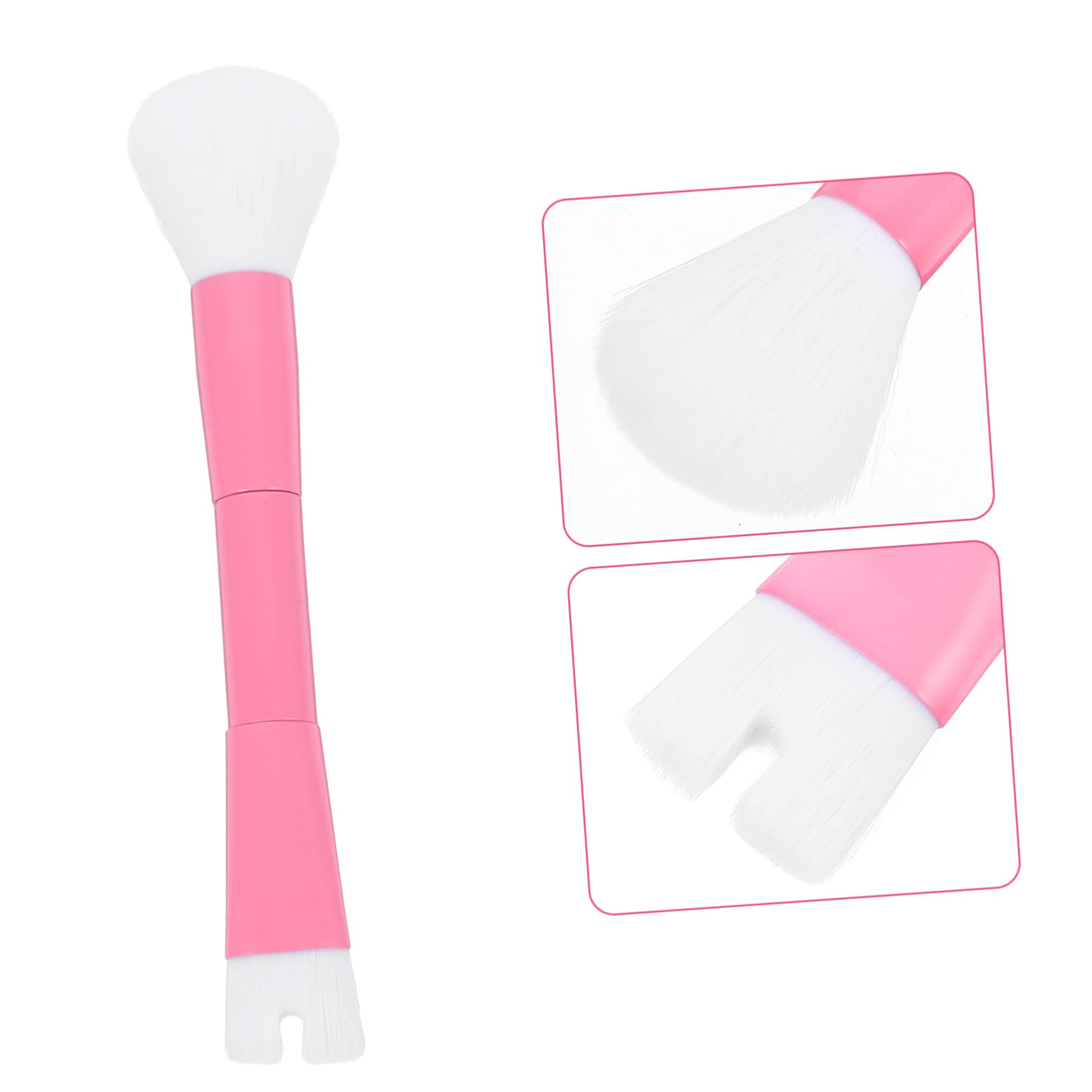 MUSISALY Double Head Makeup Brush U-shaped Nose Shadow Powder Brush Portable Highlighter Brush Dual Ended Brush for Women