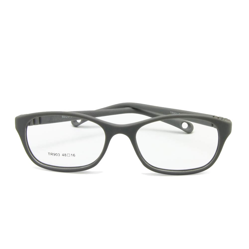 les enfants des verres optiques frame avec sangle taille 48, un morceau d'enfants des lunettes avec cordon souple, non - filles garçons lunettes (Gris) pour 5-7 ans